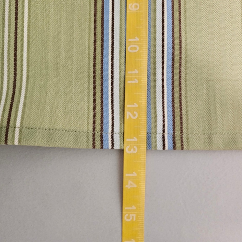 VTG Pottery Barn Cafe Curtains Valance Green Striped Cotton Ties Cottagecore - Picture 9 of 9